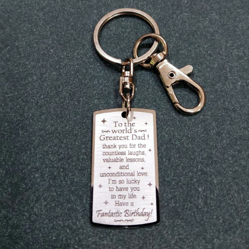 Customized Rectangle Silver Tag Keychain for Your Loved Person – Birthday Gift