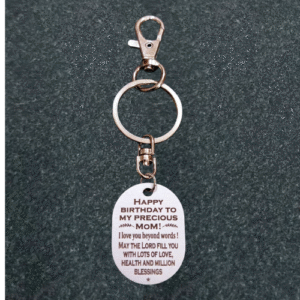 Customized Oval Silver Tag Keychain for Your Loved Person – Birthday Gift
