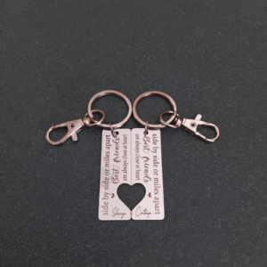 Personalized Heart Cut-Out Love Keychain Set – Forever Connected